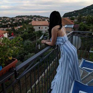 Striped Maxi Wrap Dress